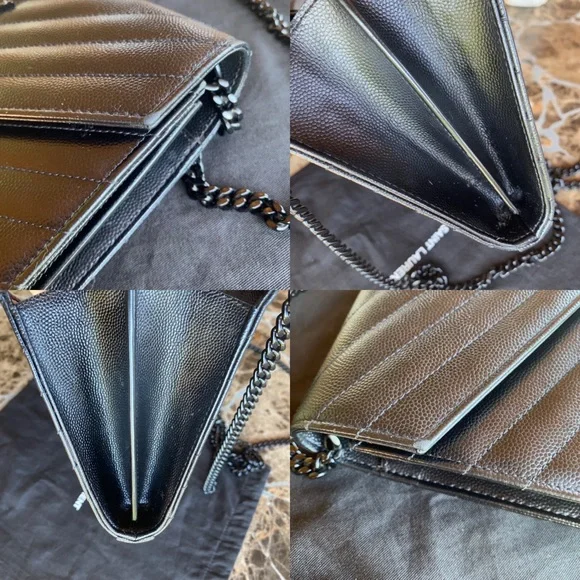 SOLD Saint Laurent Monogram Quilted Leather Wallet on a Chain - Picture 13 of 15